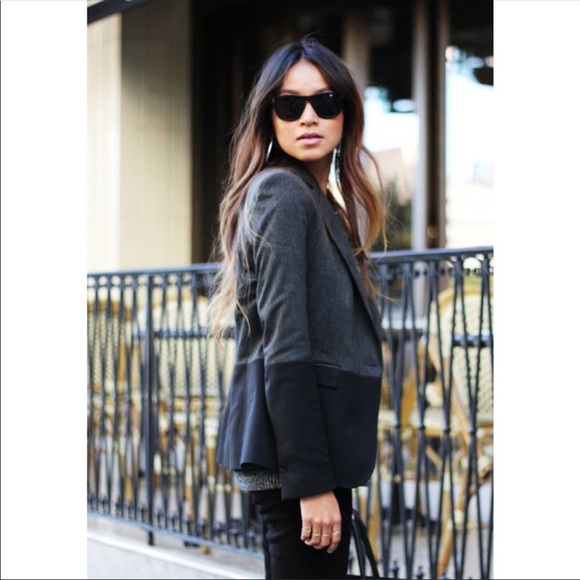 Zara Jackets & Blazers - ZARA Color-block two tone Blazer black grey size S